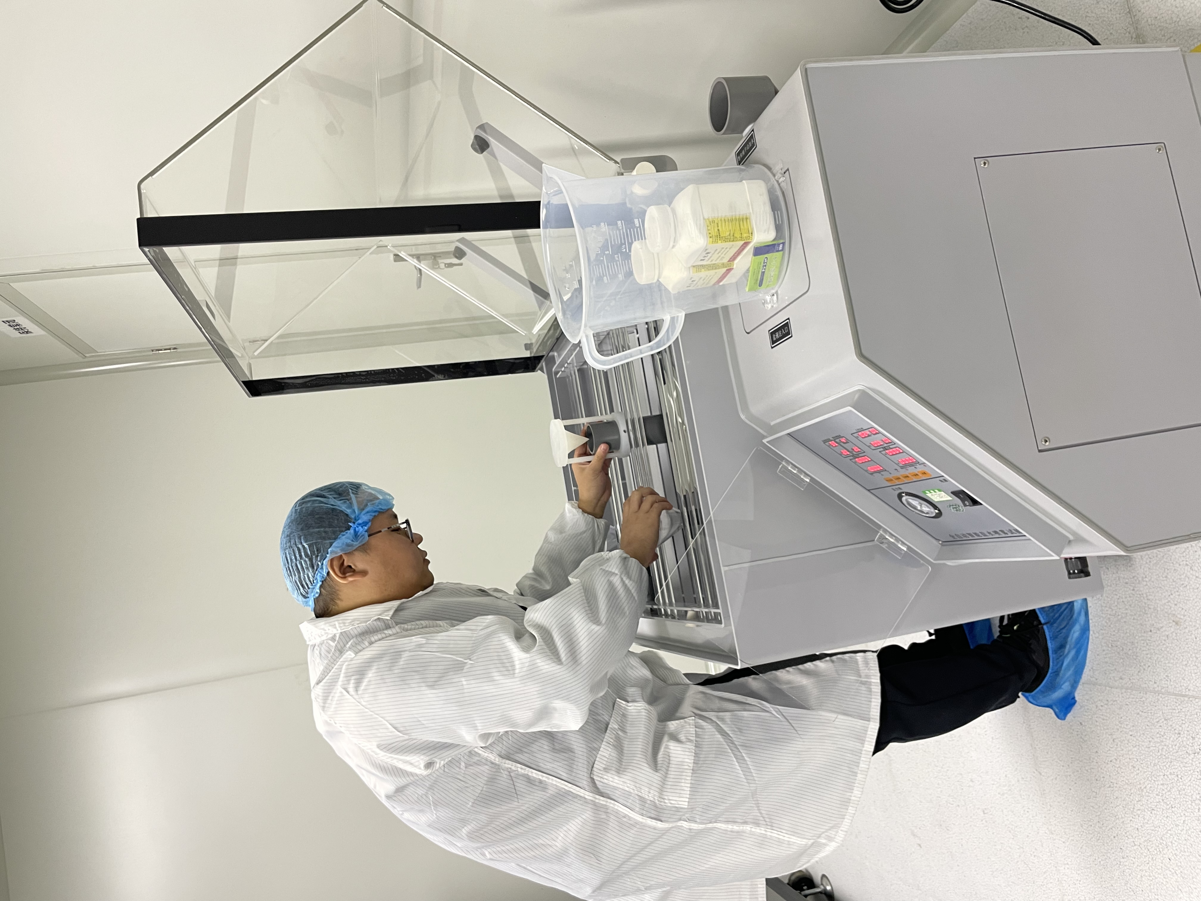 Salt spray test equipment in operation